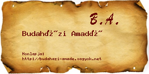 Budaházi Amadé névjegykártya